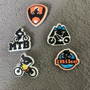 MTB mountain bike, biking bicycle Croc shoe charms new set of 5